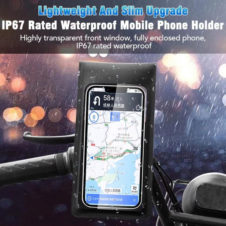Bicycle Waterproof Phone Bag Mount Stand 360 Degree Rotation Motorcycle Bike Cellphone Holder, Spec: Handlebar Model