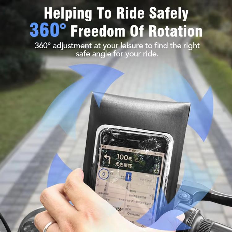 Bicycle Waterproof Phone Bag Mount Stand 360 Degree Rotation Motorcycle Bike Cellphone Holder, Spec: Handlebar Model