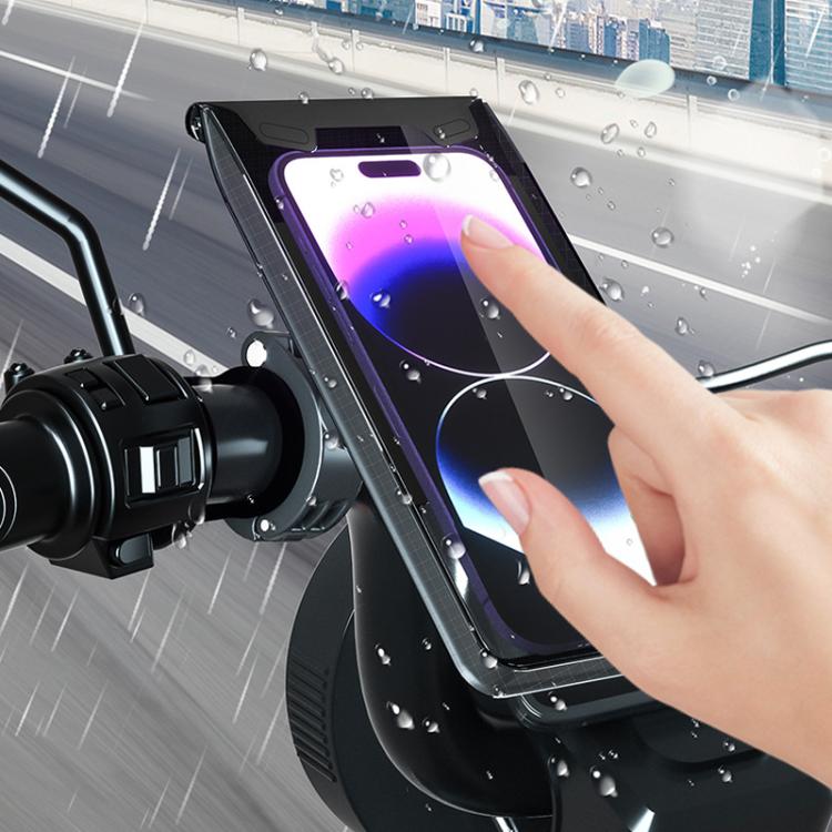 Bicycle Holder Waterproof Pouch Bag Bike Motorcycle Handlebar Mirror Phone Stand Mount, Size: L