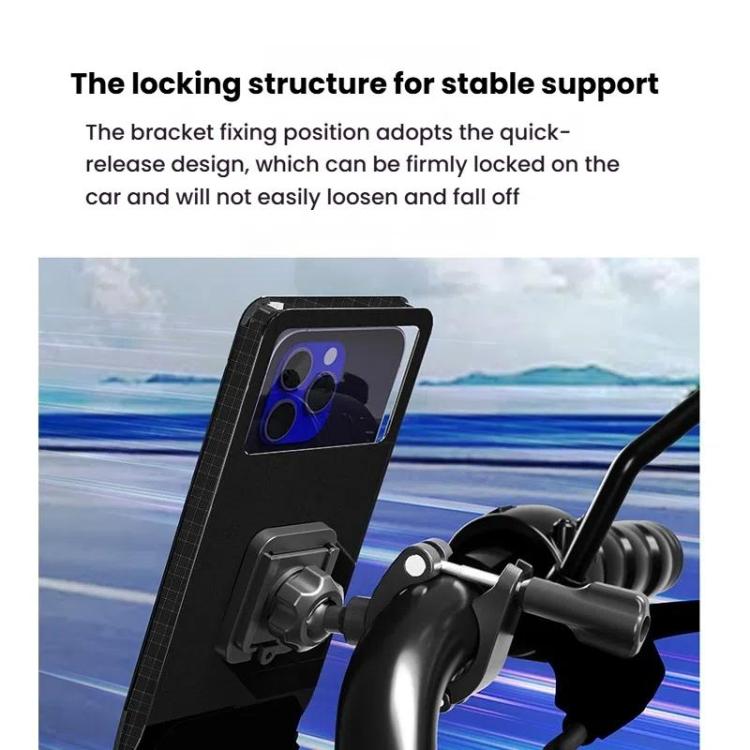Bicycle Holder Waterproof Pouch Bag Bike Motorcycle Handlebar Mirror Phone Stand Mount, Size: L