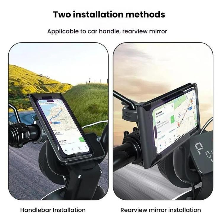 Bicycle Holder Waterproof Pouch Bag Bike Motorcycle Handlebar Mirror Phone Stand Mount, Size: XL