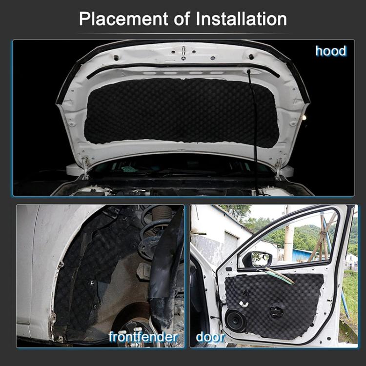 100x50x2cm Car Rubber Plastic Self-adhesive Wave Crest Shockproof Sound-absorbing Cotton