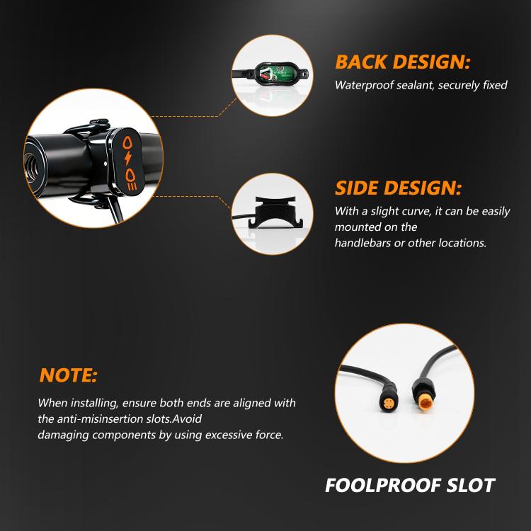 40W Motorcycle Wired Switch Integrated Waterproof Demon Eye Spotlight - Orange Light