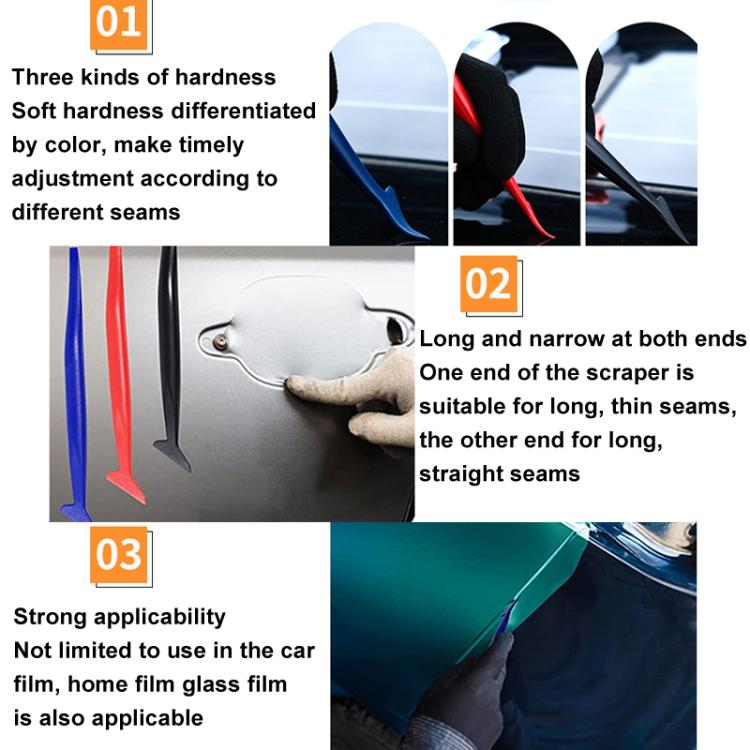 3pcs /Set Car Film Scraper Tool For Trimming and Tucking Edges and Gathering Edges