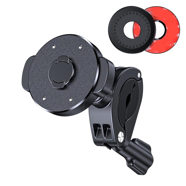 Bicycle Motorcycle Snap-On Mobile Phone Holder With Magnetic Ring - QL-10 Black