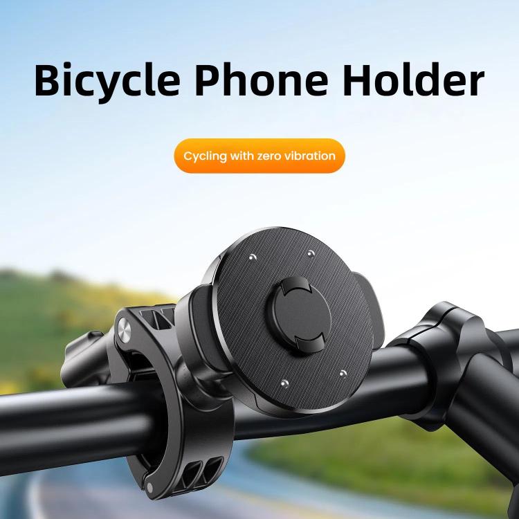 Bicycle Motorcycle Snap-On Mobile Phone Holder With Magnetic Ring - QL-10 Black