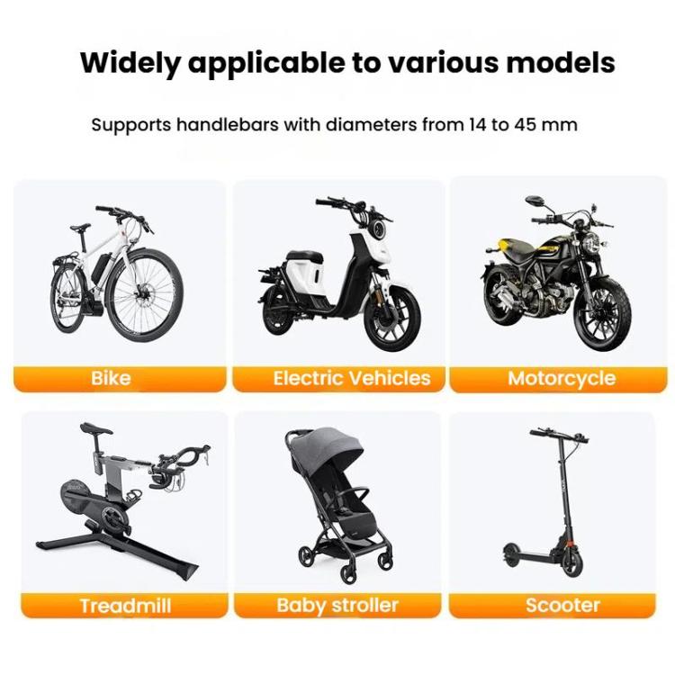 Bicycle Motorcycle Snap-On Mobile Phone Holder With Magnetic Ring - QL-10 Black