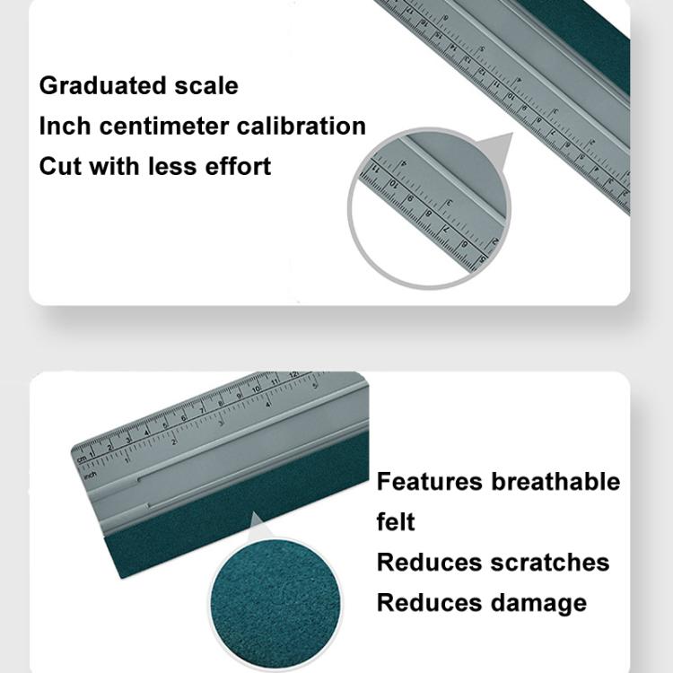 19cm With Scale Auto Film Scraper Long Square Wallpaper Scraping Tool - Dark Gray