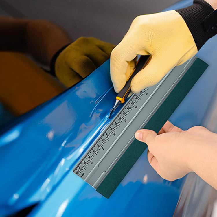 24cm With Scale Auto Film Scraper Long Square Wallpaper Scraping Tool - Dark Gray
