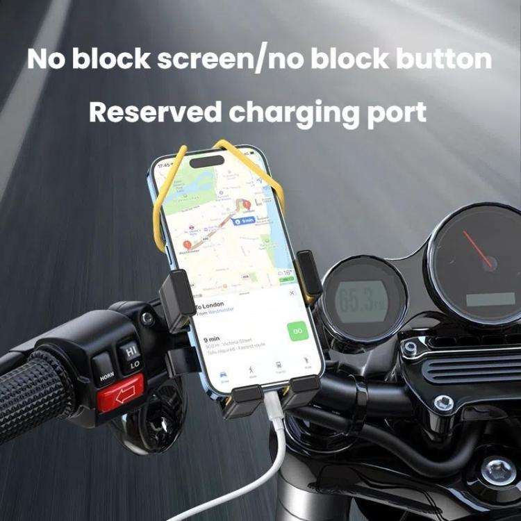 Handbar  Bicycle and Motorcycle Phone Holder with Hidden Silicone Strap