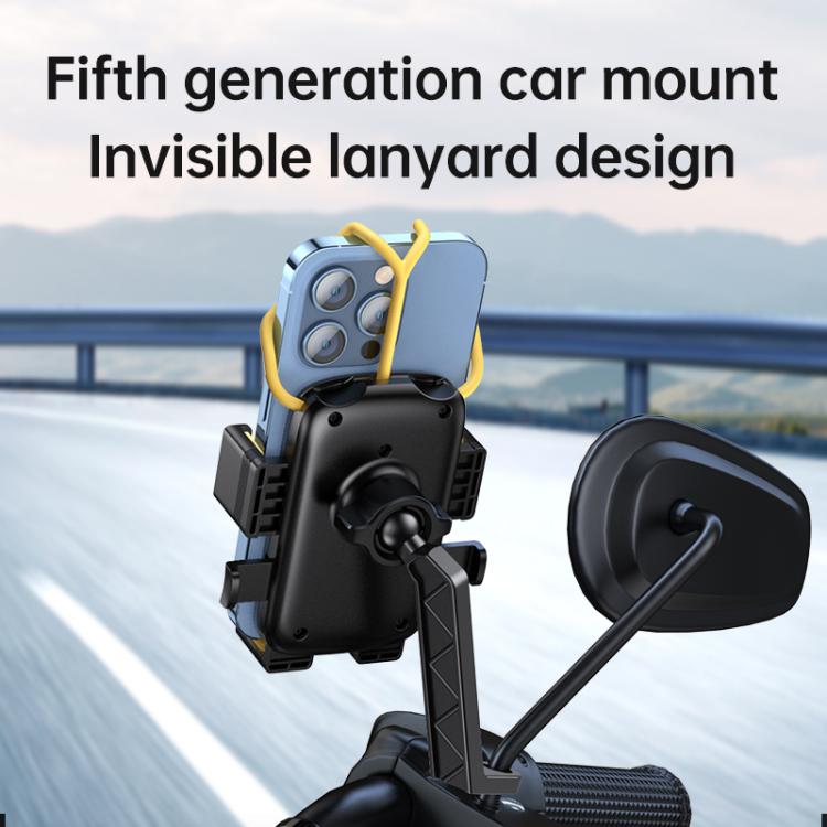 Handbar  Bicycle and Motorcycle Phone Holder with Hidden Silicone Strap