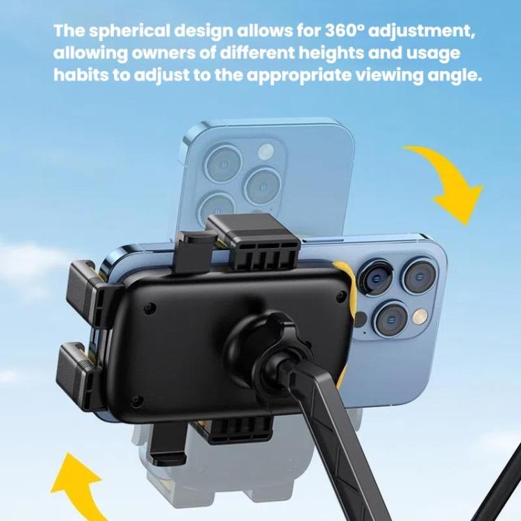 Rearview Mirror  Bicycle and Motorcycle Phone Holder with Hidden Silicone Strap