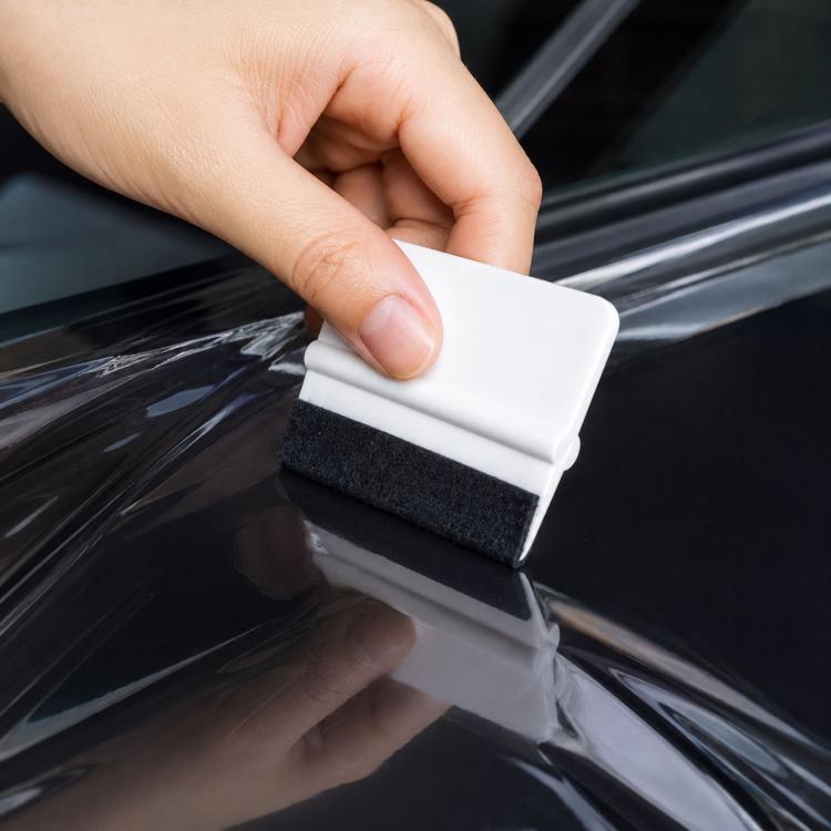 5pcs With Felt Car Film Tool Anti-scratch Small Scraper - White