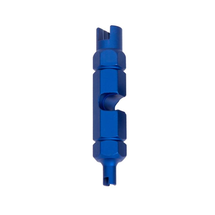 Aluminum Alloy American/French Bicycle Valve Core Removal Tool - Blue Hexagonal