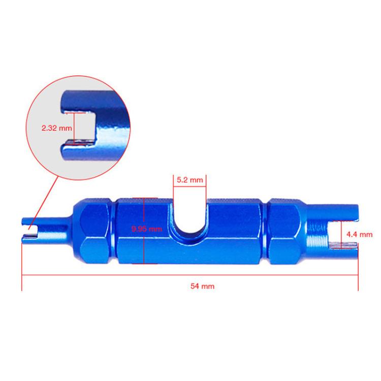 Aluminum Alloy American/French Bicycle Valve Core Removal Tool - Blue Hexagonal