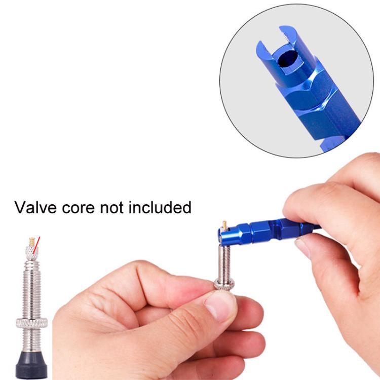 Aluminum Alloy American/French Bicycle Valve Core Removal Tool - Blue Hexagonal