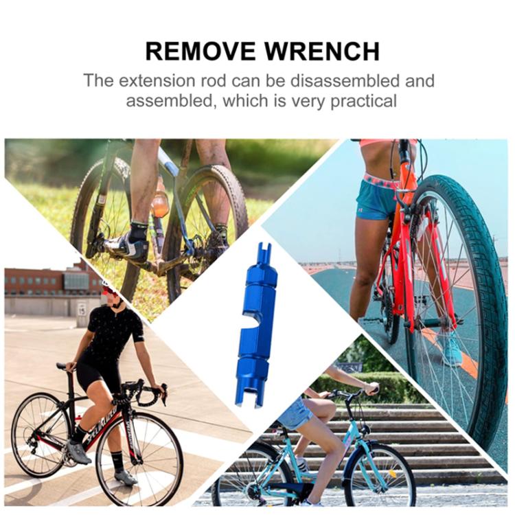 Aluminum Alloy American/French Bicycle Valve Core Removal Tool - Blue Hexagonal