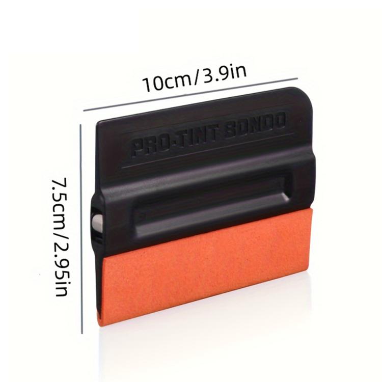 Hard ABS Car Film Scraper Imitation Buckskin Scraper With Magnetic Attraction - Black