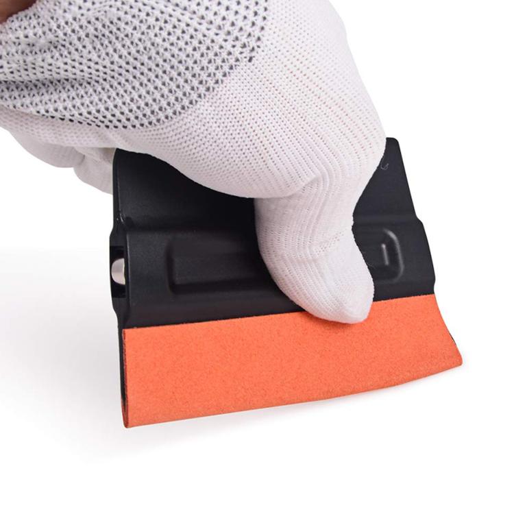 Hard ABS Car Film Scraper Imitation Buckskin Scraper With Magnetic Attraction - Black