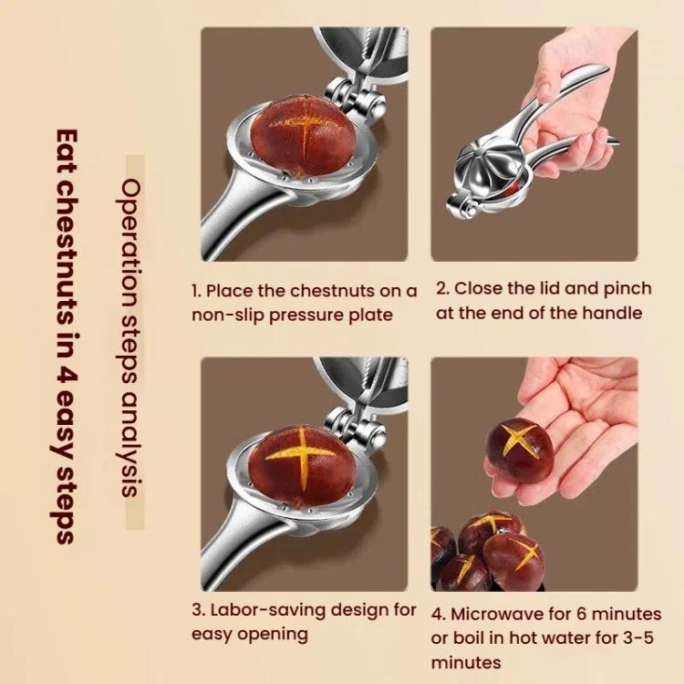 Aluminum Alloy Chestnut Clip Multifunctional Chestnut Opener Multi-purpose Walnut Clip Nut Sheller - Boxed