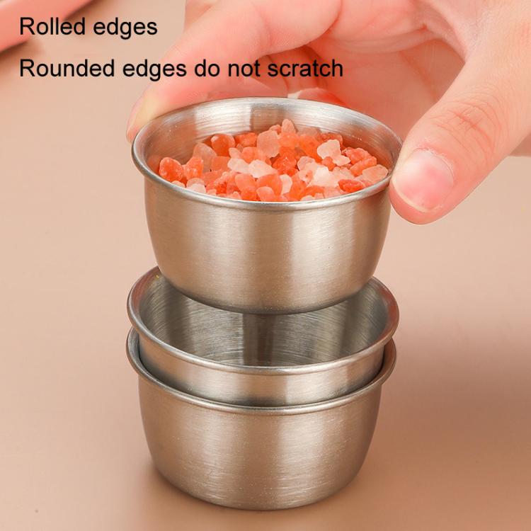 40ml 304 Stainless Steel Sauce Cup With Plastic Lid Sealed Leak-Proof Dipping Dish Seasoning Dish