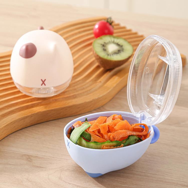 Kitchen Household Cartoon Cats Peeling Knife With Storage Case