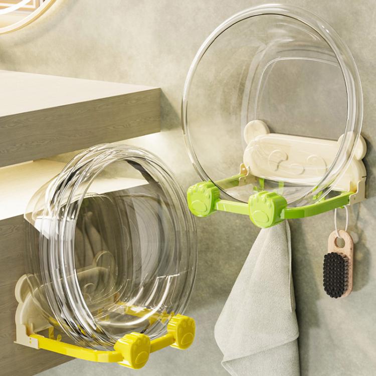 Suction Cup Basin Rack Bathroom No-Punch Foldable Multifunction Hook Organizer Wall Shelf