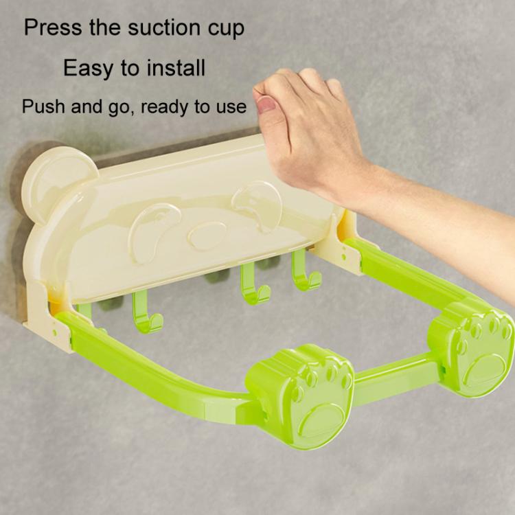 Suction Cup Basin Rack Bathroom No-Punch Foldable Multifunction Hook Organizer Wall Shelf