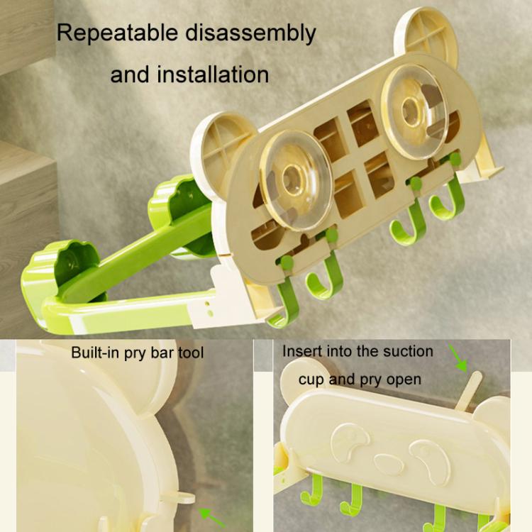 Suction Cup Basin Rack Bathroom No-Punch Foldable Multifunction Hook Organizer Wall Shelf