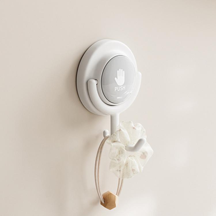 Suction Cup Hook No Hole Bathroom Strong Load-bearing Swivel Wall Behind Door No Trace Sticky Wall Hook, Color: Gray  - Flat Hook