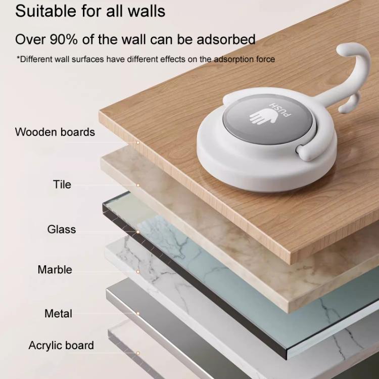 Suction Cup Hook No Hole Bathroom Strong Load-bearing Swivel Wall Behind Door No Trace Sticky Wall Hook, Color: Apricot  - Flat Hook