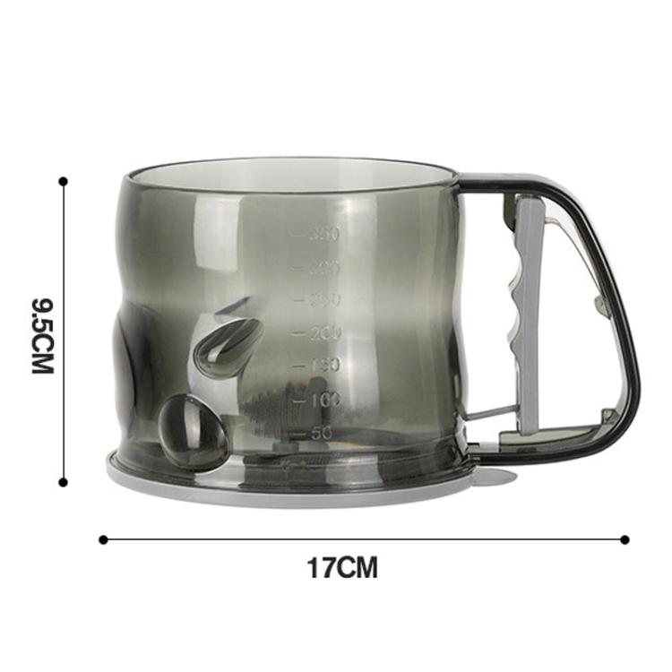 Kitchen Handheld Semi-Automatic Flour Sifter Baking Assistant Powder Sieving Tool - Tea Gray