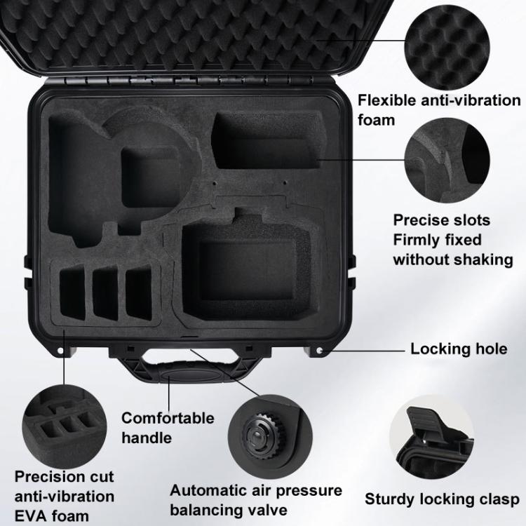 For DJI Flip CYNOVA FL-AQX-CY IP67 Waterproof Pressure And Shock Resistant Safety Case - Black