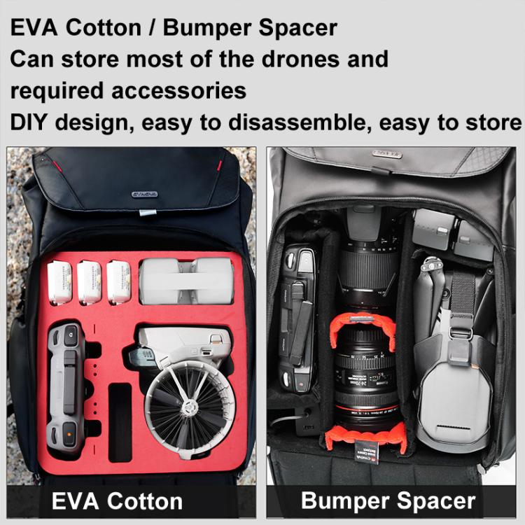 For DJI Flip CYNOVA C-MA-DB-003 Drone Shock And Stress Reduction Duffel Bag - Black