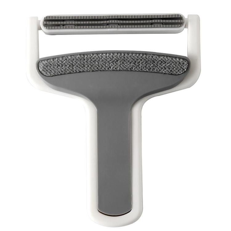 Household Clothes Scraper Portable Multifunctional Hair Removal Brush - White Gray