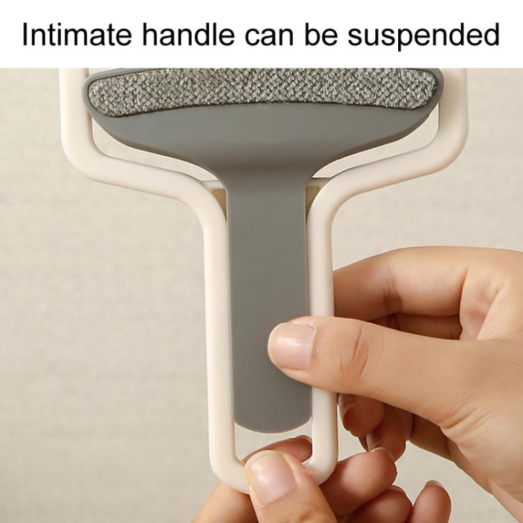 Household Clothes Scraper Portable Multifunctional Hair Removal Brush - White Gray