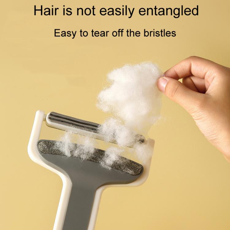 Household Clothes Scraper Portable Multifunctional Hair Removal Brush - White Gray