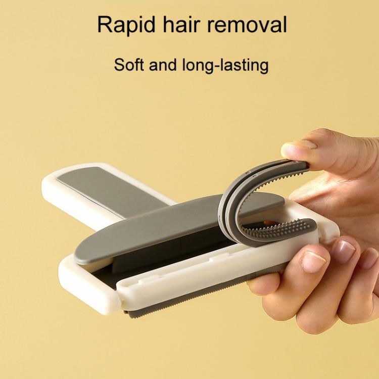 Household Clothes Scraper Portable Multifunctional Hair Removal Brush - White Gray