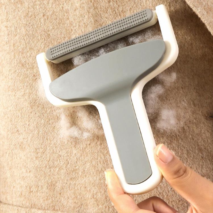 Household Clothes Scraper Portable Multifunctional Hair Removal Brush - White Gray