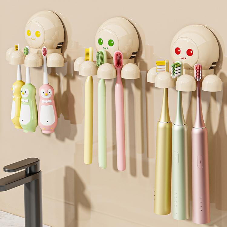 Octopus Suction Cup Toothbrush Holder Bathroom Wall Mounted Toothbrush Storage Shelf