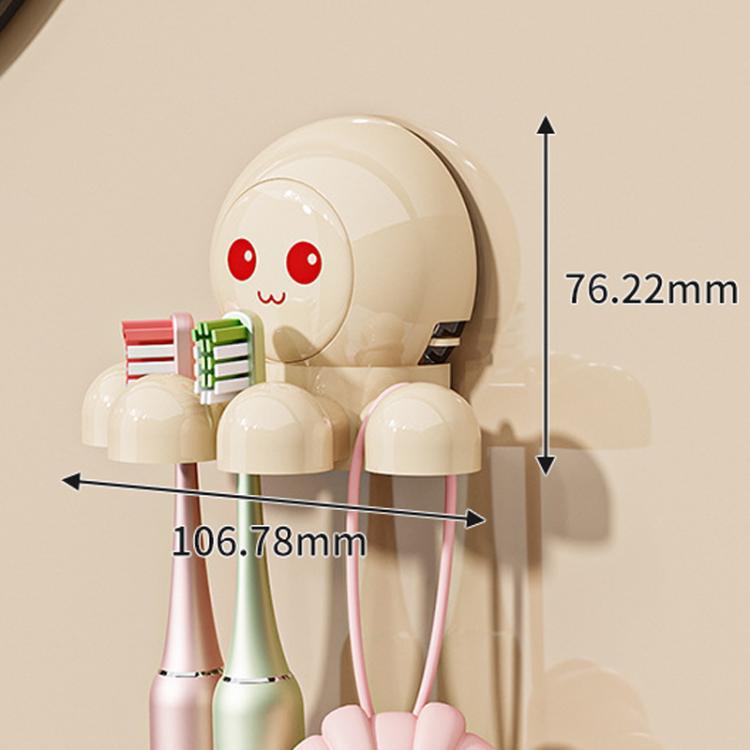 Octopus Suction Cup Toothbrush Holder Bathroom Wall Mounted Toothbrush Storage Shelf
