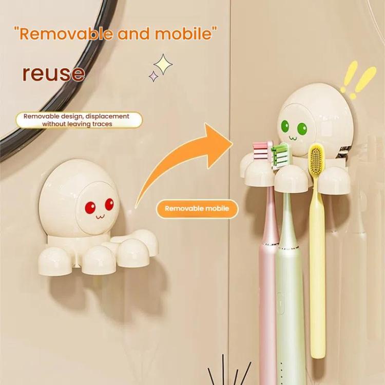 Octopus Suction Cup Toothbrush Holder Bathroom Wall Mounted Toothbrush Storage Shelf