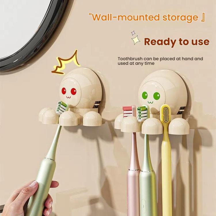 Octopus Suction Cup Toothbrush Holder Bathroom Wall Mounted Toothbrush Storage Shelf