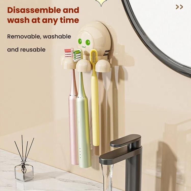 Octopus Suction Cup Toothbrush Holder Bathroom Wall Mounted Toothbrush Storage Shelf