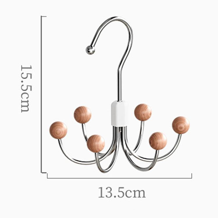 Six Claws Hooks 360 Degree Rotating Wardrobe Bag Hanger Multi-functional Underwear Clothes Storage Hooks - Cedarwood Beads