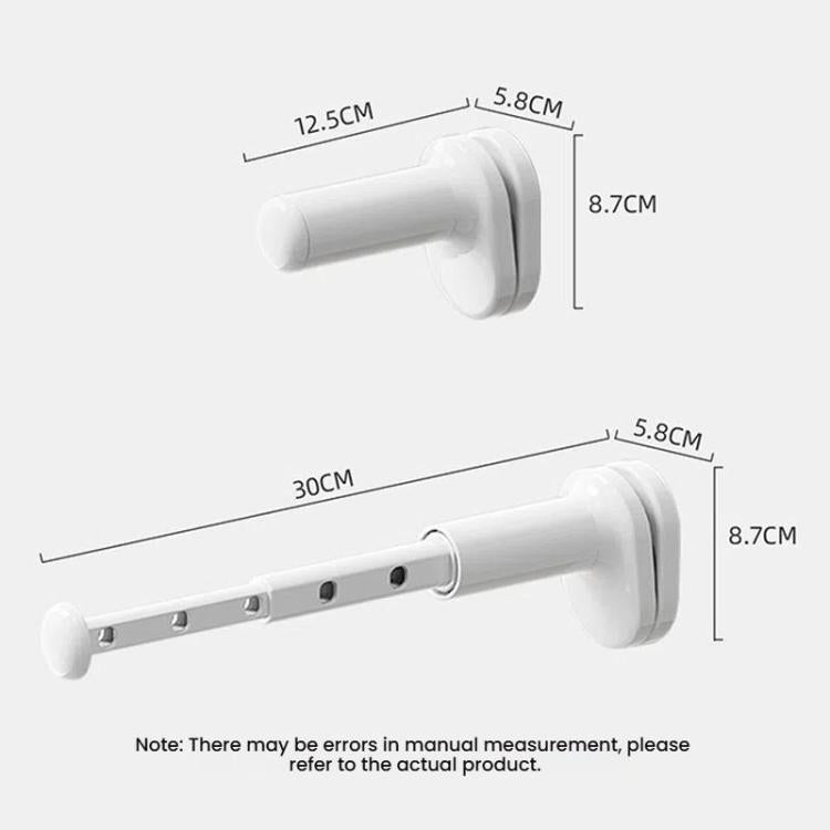 Portable Travel Clothes Drying Rack Business Trip Hotel Indoor Hole-Free Telescopic Drying Hanger - White