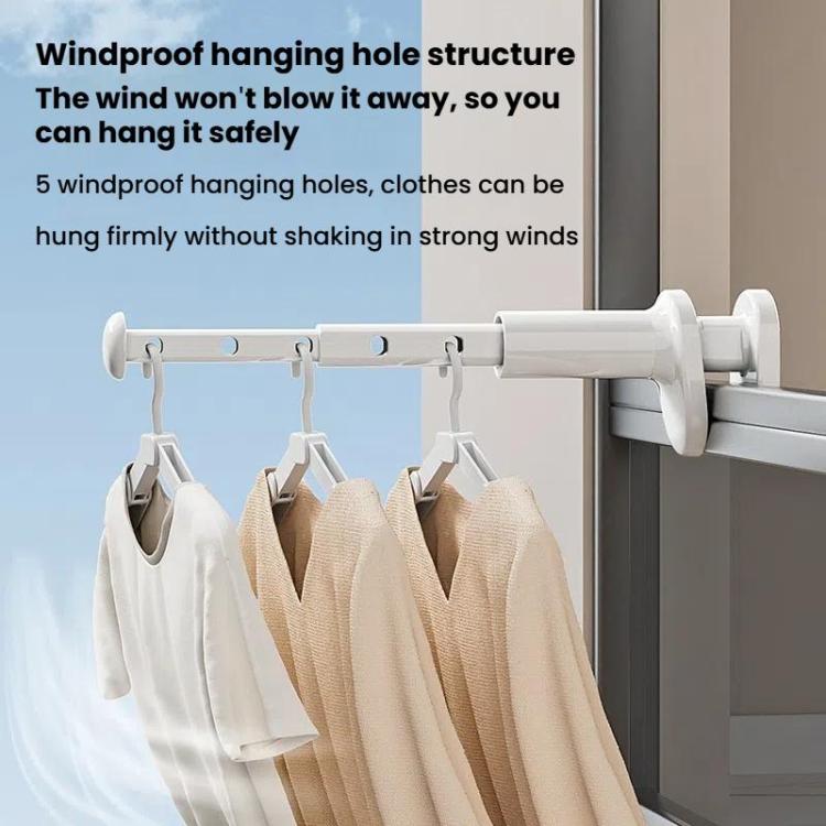 Portable Travel Clothes Drying Rack Business Trip Hotel Indoor Hole-Free Telescopic Drying Hanger - White