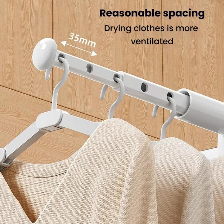 Portable Travel Clothes Drying Rack Business Trip Hotel Indoor Hole-Free Telescopic Drying Hanger - White