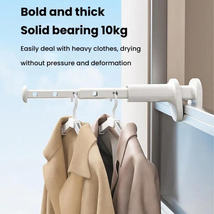 Portable Travel Clothes Drying Rack Business Trip Hotel Indoor Hole-Free Telescopic Drying Hanger - White