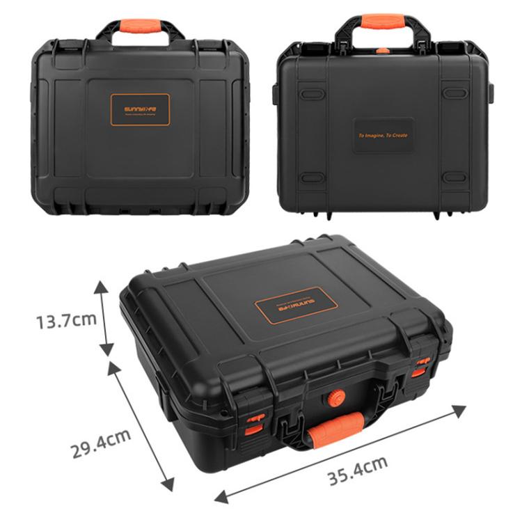 For DJI Flip Sunnylife AQX-19 Waterproof Storage Protective Suitcase Aerial Camera Smooth Flying Kit Bag - Black